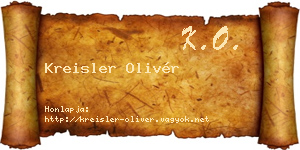 Kreisler Olivér névjegykártya